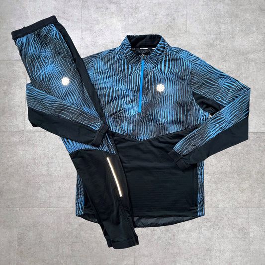 Rare Blue Stripe Camo Half Zip Tracksuit