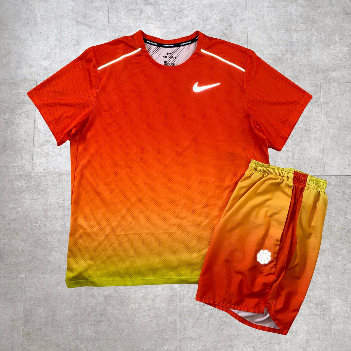 Rare Orange Gradient T-Shirt & Shorts Set